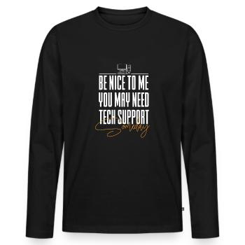 Lustiger Informatiker Spruch, Informatik - Männer Premium Bio Langarmshirt - Schwarz - Vorne - Nico (187cm)