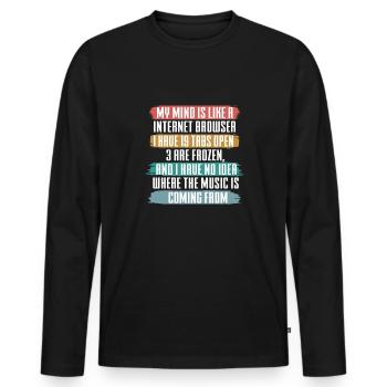 Lustiger Informatiker Spruch, Informatik - Männer Premium Bio Langarmshirt - Schwarz - Vorne - Nico (187cm)