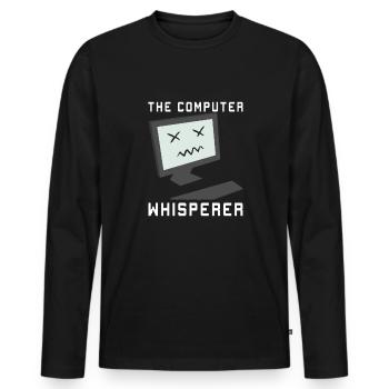 Lustiger Informatiker Spruch, Informatik - Männer Premium Bio Langarmshirt - Schwarz - Vorne - Nico (187cm)