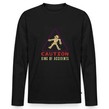 Lustige Elektriker Sprüche I Eliktriker - Männer Premium Bio Langarmshirt - Schwarz - Vorne - Nico (187cm)