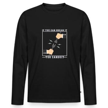 Lustige Elektriker Sprüche I Eliktriker - Männer Premium Bio Langarmshirt - Schwarz - Vorne - Nico (187cm)