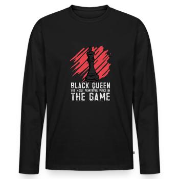 Lusitger Schachspieler Spruch I Schach - Männer Premium Bio Langarmshirt - Schwarz - Vorne - Nico (187cm)
