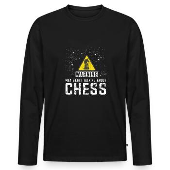 Lusitger Schachspieler Spruch I Schach - Männer Premium Bio Langarmshirt - Schwarz - Vorne - Nico (187cm)