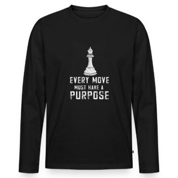 Lusitger Schachspieler Spruch I Schach - Männer Premium Bio Langarmshirt - Schwarz - Vorne - Nico (187cm)
