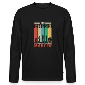 Lusitger Schachspieler Spruch I Schach - Männer Premium Bio Langarmshirt - Schwarz - Vorne - Nico (187cm)