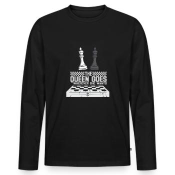 Lusitger Schachspieler Spruch I Schach - Männer Premium Bio Langarmshirt - Schwarz - Vorne - Nico (187cm)