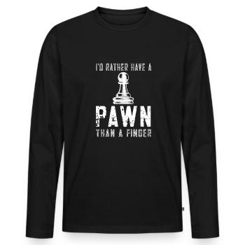 Lusitger Schachspieler Spruch I Schach - Männer Premium Bio Langarmshirt - Schwarz - Vorne - Nico (187cm)