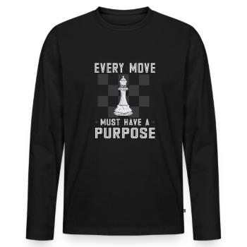 Lusitger Schachspieler Spruch I Schach - Männer Premium Bio Langarmshirt - Schwarz - Vorne - Nico (187cm)
