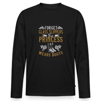 Forget Glass Slippers This Princess Wears Boots - Men's Premium Organic Long Sleeve Shirt - black - Front - Nico (187cm)