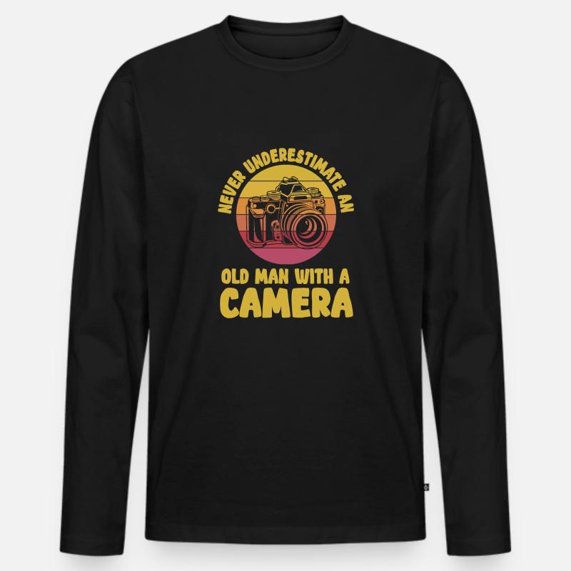 Fotografen Spruch Hobby Fotograf - Männer Premium Bio Langarmshirt - Schwarz