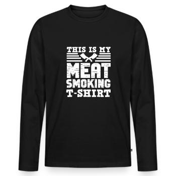 Metzger Fleischer Sprücher I Metzgerei - Männer Premium Bio Langarmshirt - Schwarz - Vorne - Nico (187cm)
