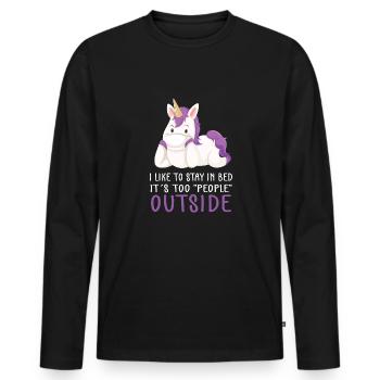 Lustiger Einhorn Spruch I Einhörner - Männer Premium Bio Langarmshirt - Schwarz - Vorne - Nico (187cm)