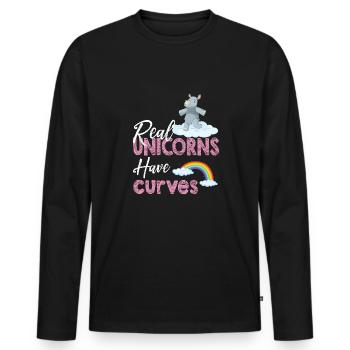 Lustiger Einhorn Spruch I Einhörner - Männer Premium Bio Langarmshirt - Schwarz - Vorne - Nico (187cm)