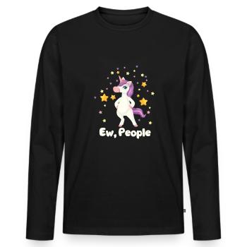 Lustiger Einhorn Spruch I Einhörner - Männer Premium Bio Langarmshirt - Schwarz - Vorne - Nico (187cm)