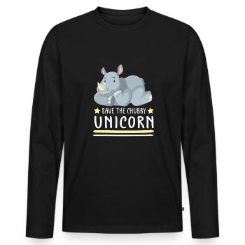 Lustiger Einhorn Spruch I Einhörner - Männer Premium Bio Langarmshirt - Schwarz - Vorne - Nico (187cm)