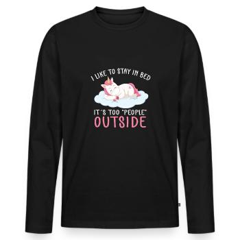 Lustiger Einhorn Spruch I Einhörner - Männer Premium Bio Langarmshirt - Schwarz - Vorne - Nico (187cm)