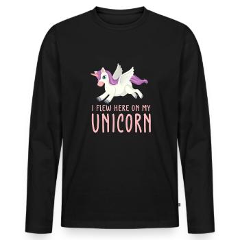 Lustiger Einhorn Spruch I Einhörner - Männer Premium Bio Langarmshirt - Schwarz - Vorne - Nico (187cm)