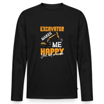 Lustiger Bagger Spruch für Baggerfahrer - Männer Premium Bio Langarmshirt - Schwarz - Vorne - Nico (187cm)