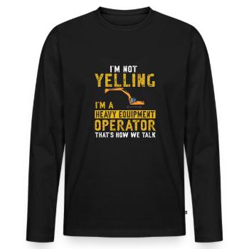 Lustiger Bagger Spruch für Baggerfahrer - Männer Premium Bio Langarmshirt - Schwarz - Vorne - Nico (187cm)