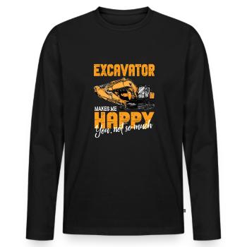 Lustiger Bagger Spruch für Baggerfahrer - Männer Premium Bio Langarmshirt - Schwarz - Vorne - Nico (187cm)