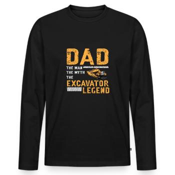 Lustiger Bagger Spruch für Baggerfahrer - Männer Premium Bio Langarmshirt - Schwarz - Vorne - Nico (187cm)