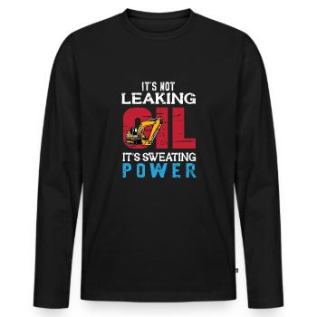 Lustiger Bagger Spruch für Baggerfahrer - Männer Premium Bio Langarmshirt - Schwarz - Vorne - Nico (187cm)