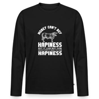 Lustiger Landwirt Spruch mit Traktor - Männer Premium Bio Langarmshirt - Schwarz - Vorne - Nico (187cm)