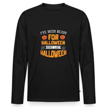 Grusel Halloweenspruch Spruch Halloween - Männer Premium Bio Langarmshirt - Schwarz - Vorne - Nico (187cm)