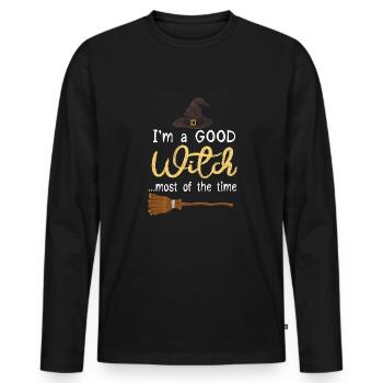 Grusel Halloweenspruch Spruch Halloween - Männer Premium Bio Langarmshirt - Schwarz - Vorne - Nico (187cm)