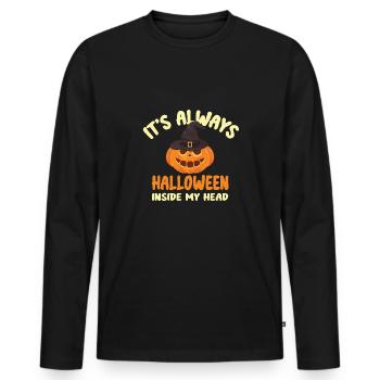Grusel Halloweenspruch Spruch Halloween - Männer Premium Bio Langarmshirt - Schwarz - Vorne - Nico (187cm)