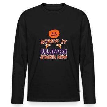 Grusel Halloweenspruch Spruch Halloween - Männer Premium Bio Langarmshirt - Schwarz - Vorne - Nico (187cm)