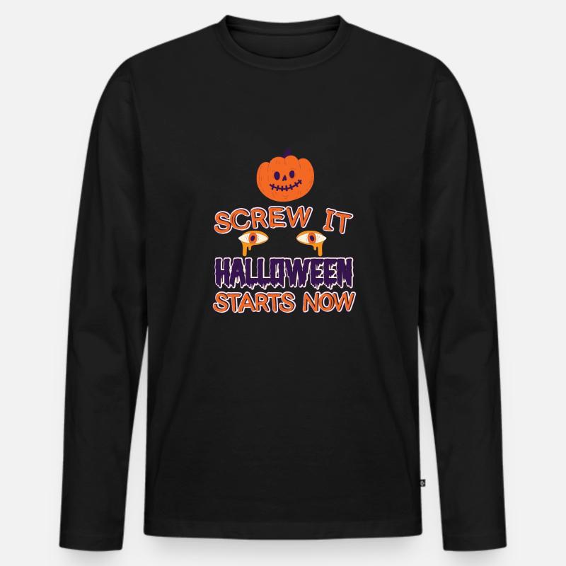 Grusel Halloweenspruch Spruch Halloween - Männer Premium Bio Langarmshirt - Schwarz
