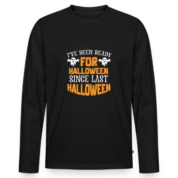 Grusel Halloweenspruch Spruch Halloween - Männer Premium Bio Langarmshirt - Schwarz - Vorne - Nico (187cm)