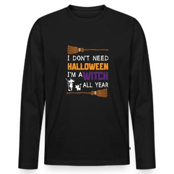 Grusel Halloweenspruch Spruch Halloween - Männer Premium Bio Langarmshirt - Schwarz - Vorne - Nico (187cm)