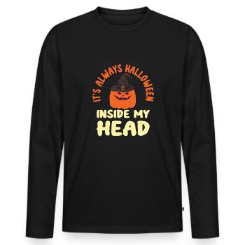 Grusel Halloweenspruch Spruch Halloween - Männer Premium Bio Langarmshirt - Schwarz - Vorne - Nico (187cm)