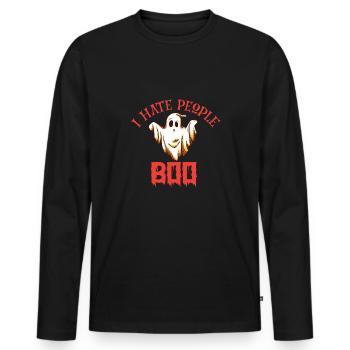 Grusel Halloweenspruch Spruch Halloween - Männer Premium Bio Langarmshirt - Schwarz - Vorne - Nico (187cm)