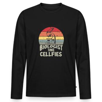 Biologie Lehrer Motiv Naturwissenschaft - Männer Premium Bio Langarmshirt - Schwarz - Vorne - Nico (187cm)