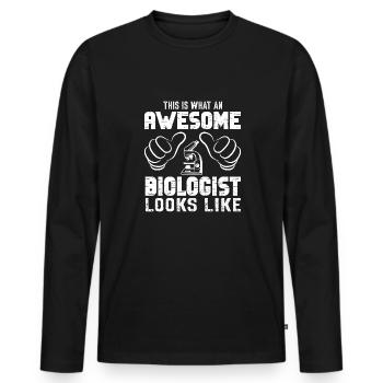 Biologie Lehrer Motiv Naturwissenschaft - Männer Premium Bio Langarmshirt - Schwarz - Vorne - Nico (187cm)