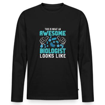 Biologie Lehrer Motiv Naturwissenschaft - Männer Premium Bio Langarmshirt - Schwarz - Vorne - Nico (187cm)