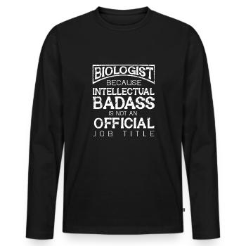 Biologie Lehrer Motiv Naturwissenschaft - Männer Premium Bio Langarmshirt - Schwarz - Vorne - Nico (187cm)