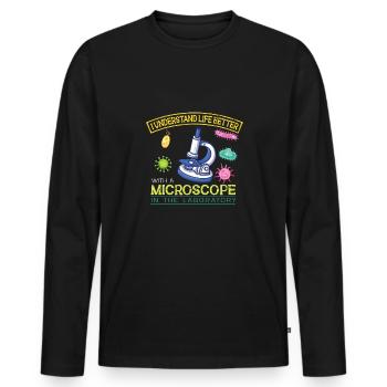 Biologie Lehrer Motiv Naturwissenschaft - Männer Premium Bio Langarmshirt - Schwarz - Vorne - Nico (187cm)