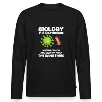 Biologie Lehrer Motiv Naturwissenschaft - Männer Premium Bio Langarmshirt - Schwarz - Vorne - Nico (187cm)