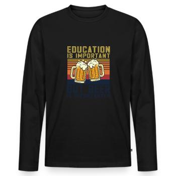 Feiern Bier Party Spruch I Biertrinken - Männer Premium Bio Langarmshirt - Schwarz - Vorne - Nico (187cm)