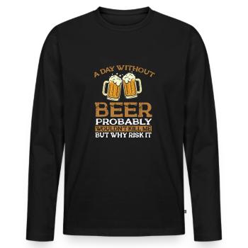 Feiern Bier Party Spruch I Biertrinken - Männer Premium Bio Langarmshirt - Schwarz - Vorne - Nico (187cm)