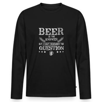 Feiern Bier Party Spruch I Biertrinken - Männer Premium Bio Langarmshirt - Schwarz - Vorne - Nico (187cm)