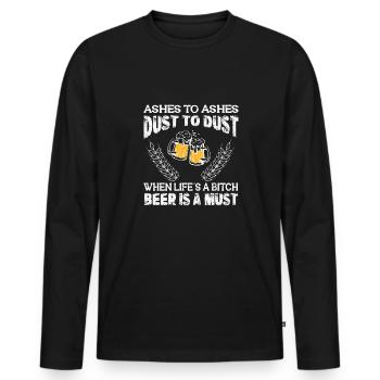 Feiern Bier Party Spruch I Biertrinken - Männer Premium Bio Langarmshirt - Schwarz - Vorne - Nico (187cm)
