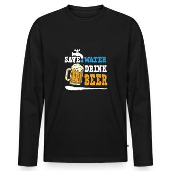 Feiern Bier Party Spruch I Biertrinken - Männer Premium Bio Langarmshirt - Schwarz - Vorne - Nico (187cm)