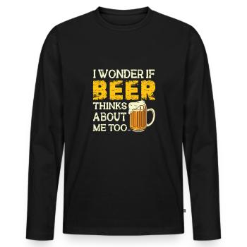 Feiern Bier Party Spruch I Biertrinken - Männer Premium Bio Langarmshirt - Schwarz - Vorne - Nico (187cm)