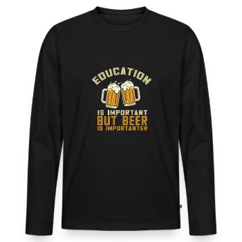 Feiern Bier Party Spruch I Biertrinken - Männer Premium Bio Langarmshirt - Schwarz - Vorne - Nico (187cm)