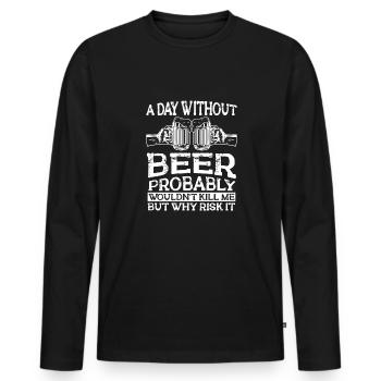 Feiern Bier Party Spruch I Biertrinken - Männer Premium Bio Langarmshirt - Schwarz - Vorne - Nico (187cm)